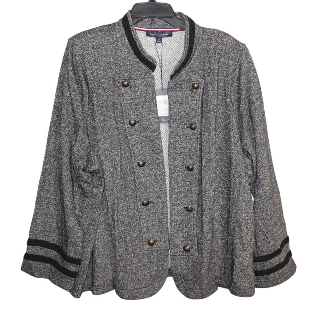 Tommy Hilfiger Size 3X Open Light-Weight Military Style Jacket Heather Gray NWT